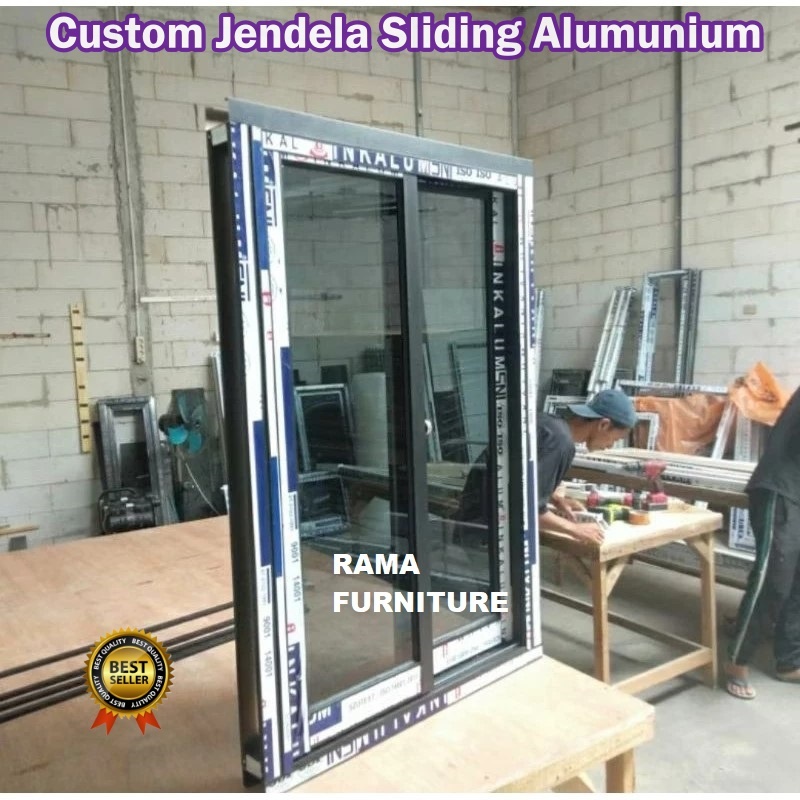 CUSTOM Jendela sliding Free Packing kayu