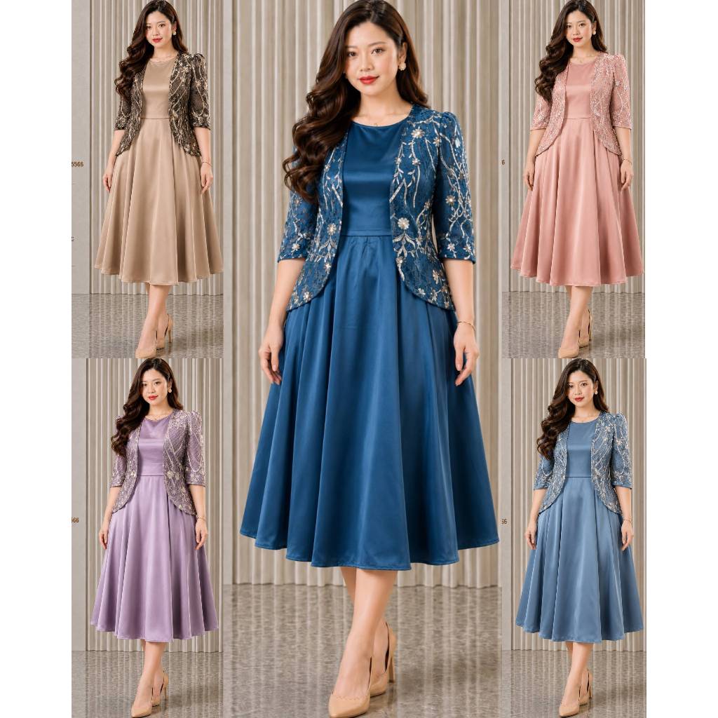 Dress 75566 Dress Rompi Tile Satin - FZB