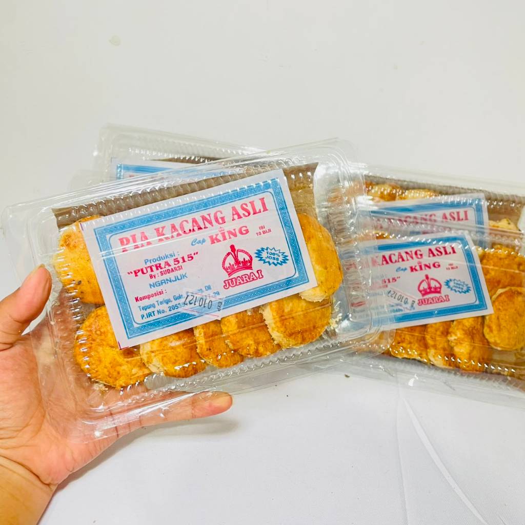 Pia Kacang Asli Kue Kering Kemasan Mika Roti Kacang Original Manis Gurih Renyah Camilan Enak
