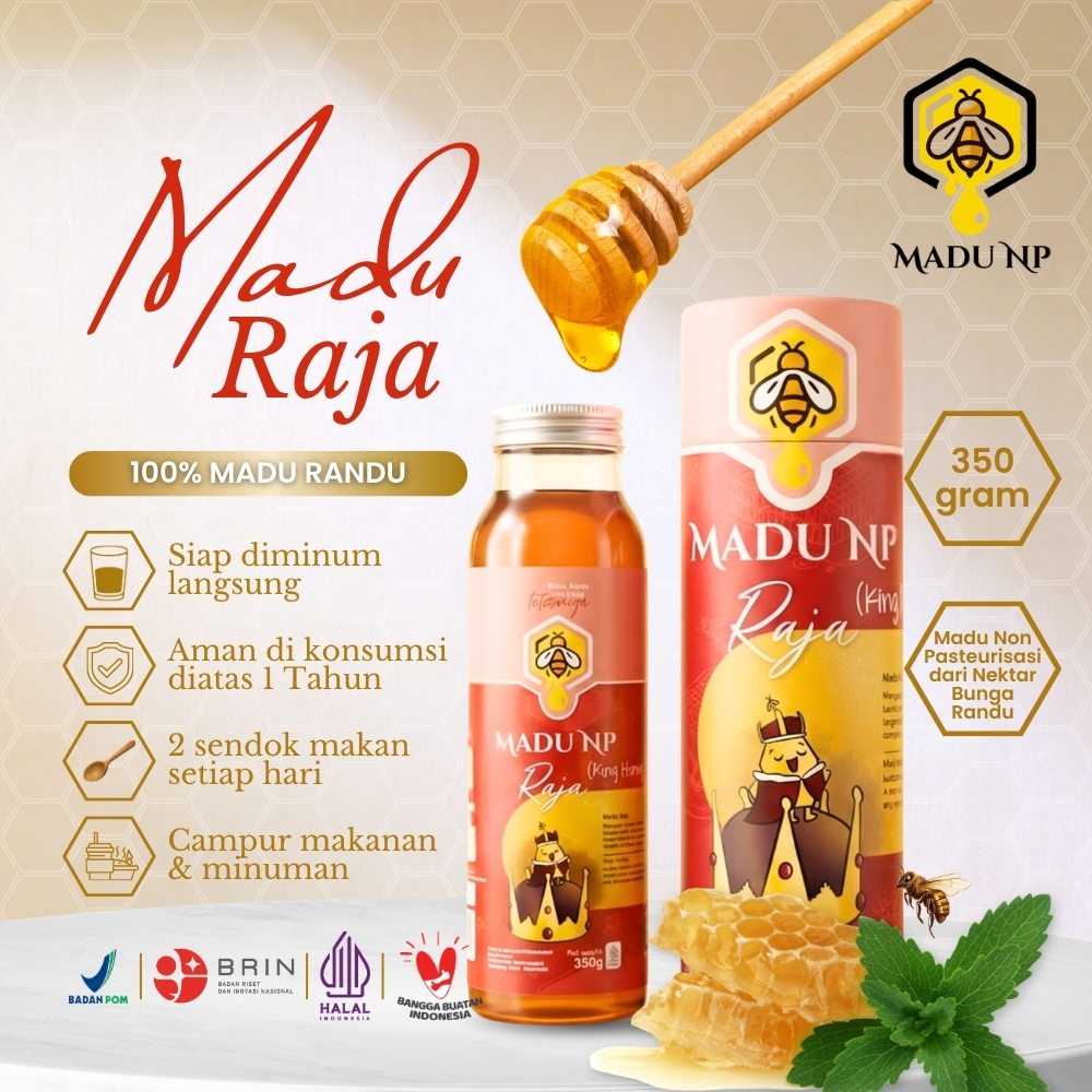 Madu Murni Asli Non Pasteurisasi 100% Original Madu Randu Raja 350gr