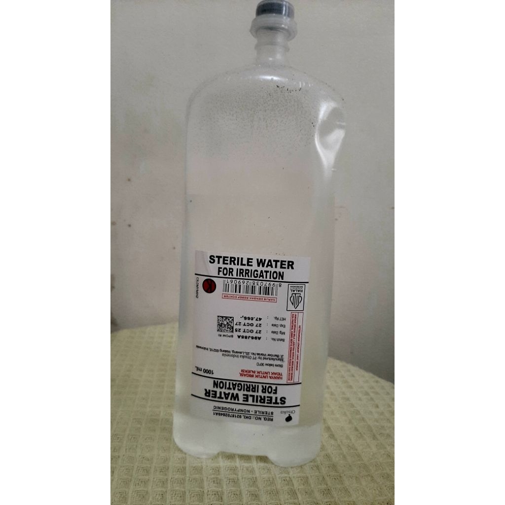 SterileWaterforIrrigation (airsteriluntukirigasi)dariOtsuka1000 mL.