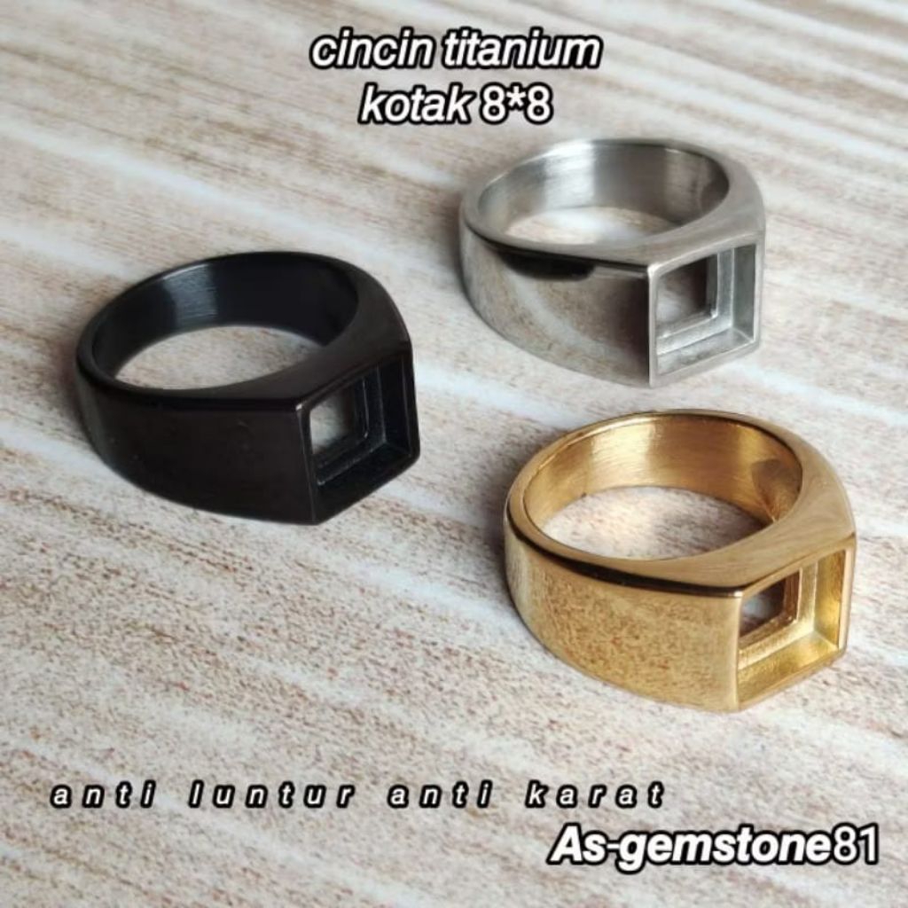 Cincin ring[titanium]kotak 8*8