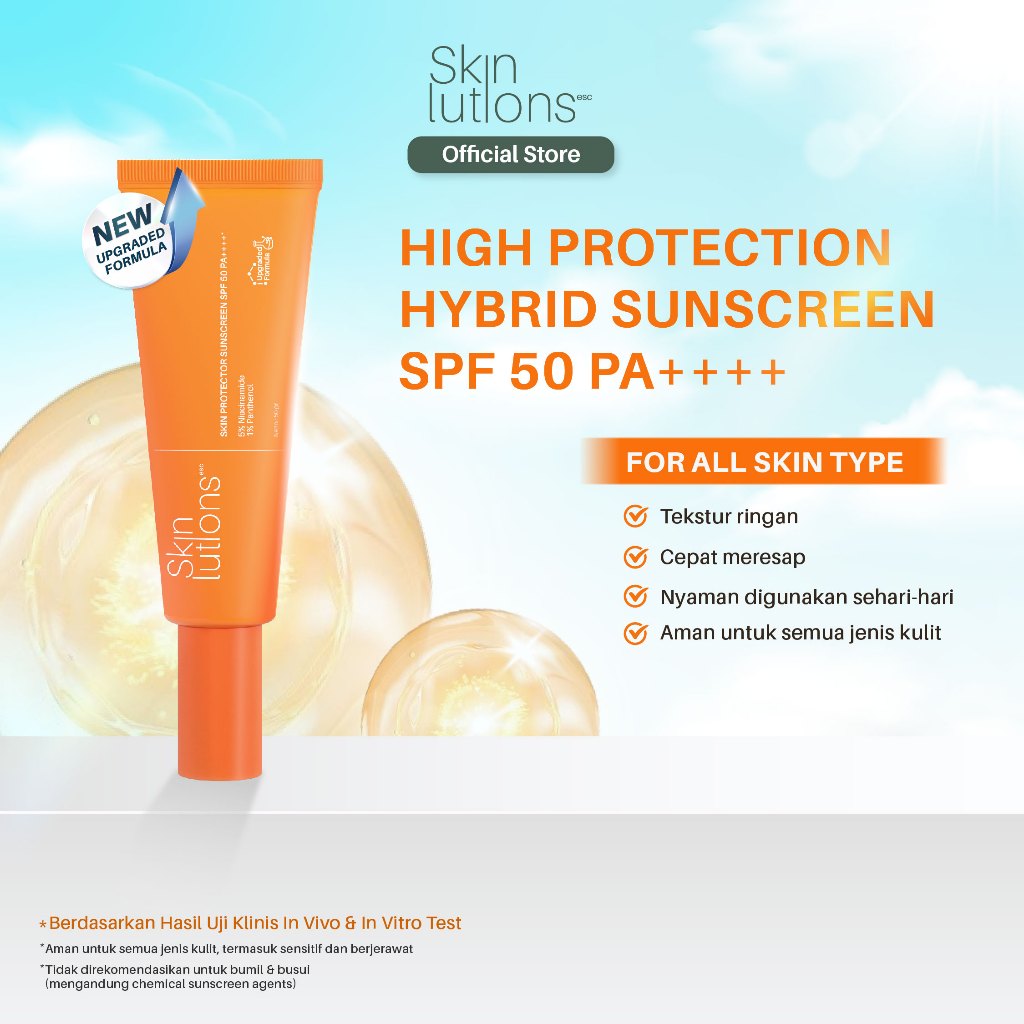 SKINLUTIONS ESC Skin Protector Sunscreen SPF 50 PA++++ UV dan Blue Light Protection / Sunblock / Ant