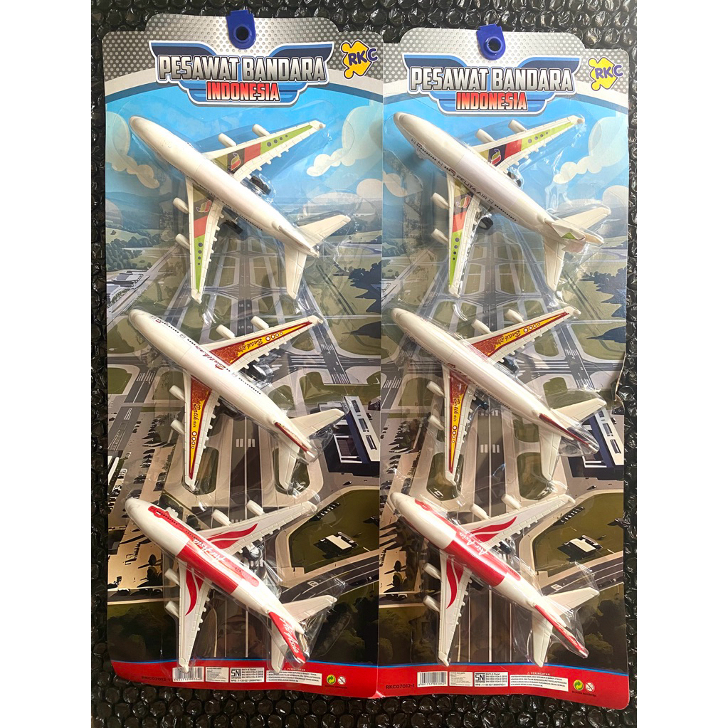 RKC Mainan Anak Pesawat Bandara Indonesia Set Isi 3Pc
