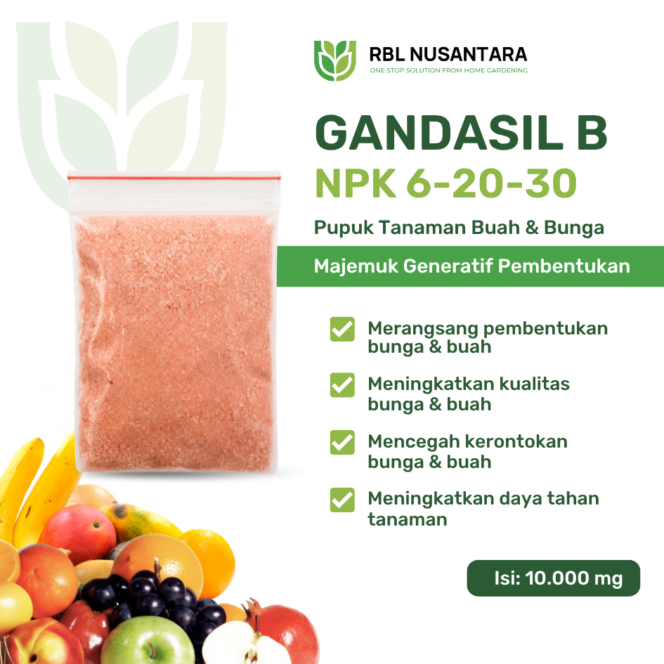 RBLN - Pupuk Gandasil B Buah NPK 6-20-30 Majemuk Generatif Pembuahan