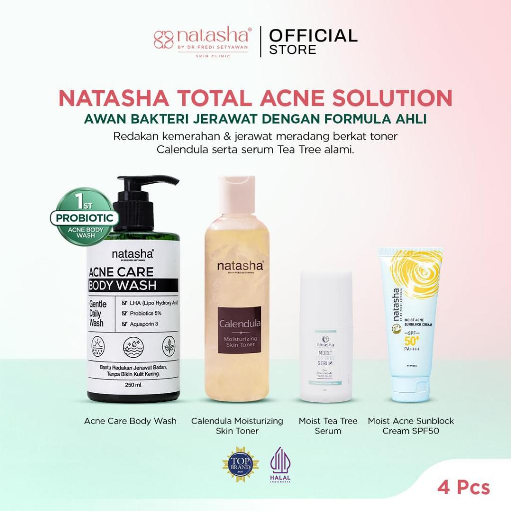 Natasha by Dr Fredi Setyawan Total Acne Solution - Acne Care Body Wash + Skincare Wajah Berjerawat -