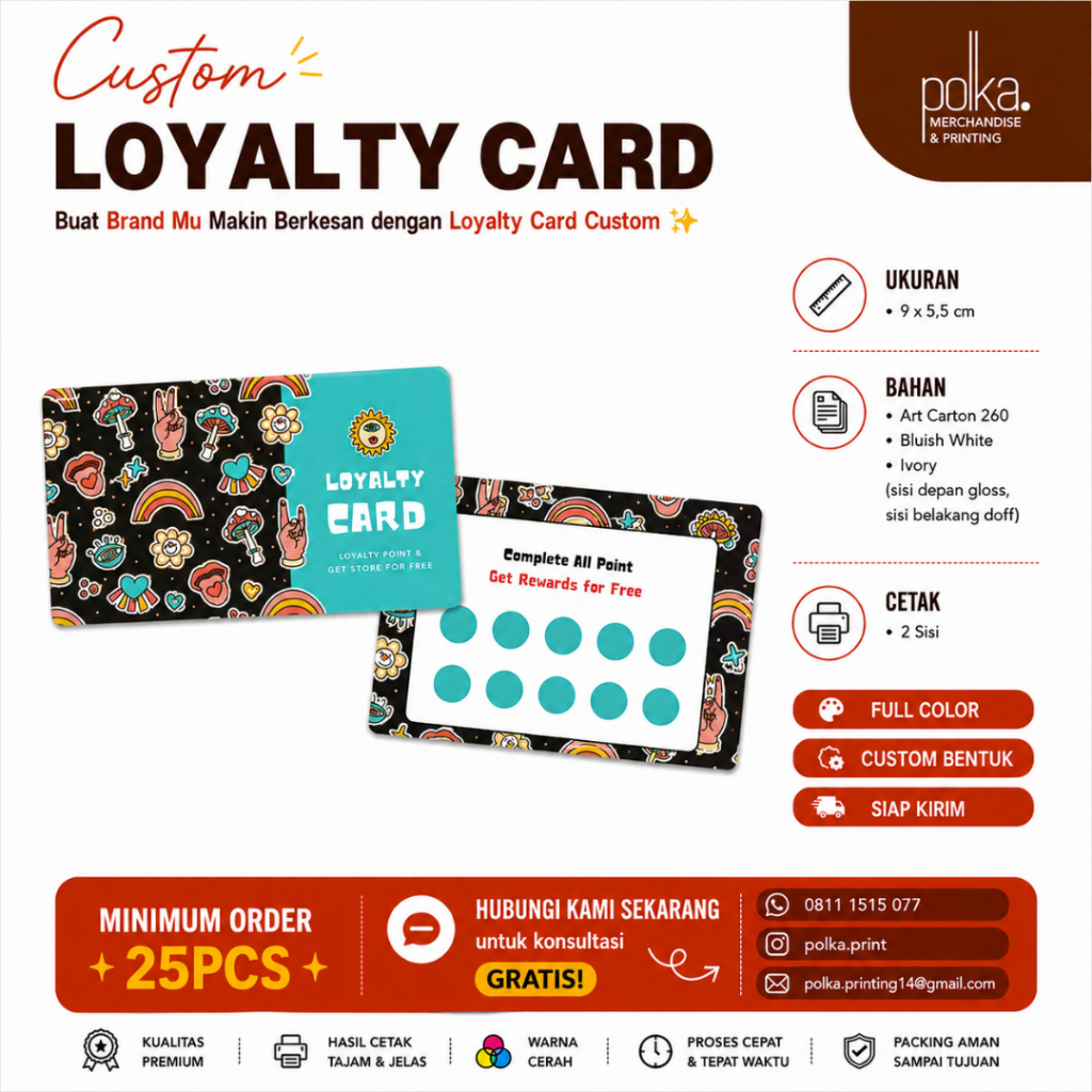 Loyalty Card / Stamp Voucher 2 Sisi Custom Design