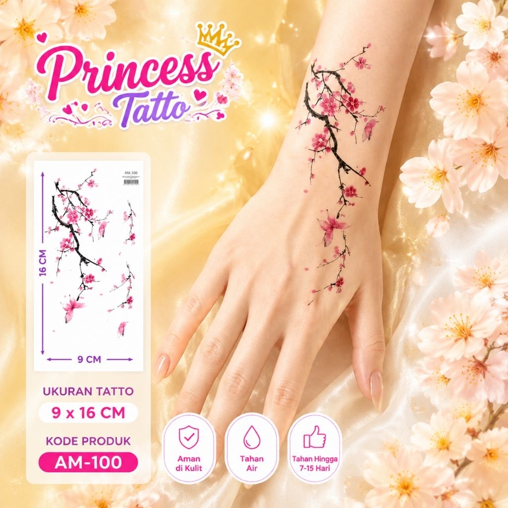 TATTO | Tatto temporer | Sticker tatto temporer | Kode AM-100 | Tahan 7 hari