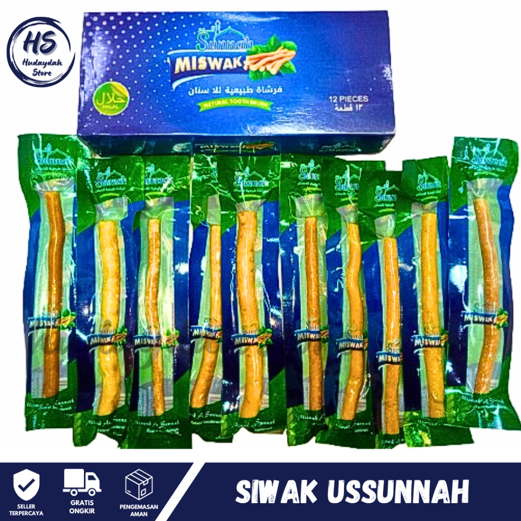 SIWAK MISWAK US-SUNNAH siwak al-khair Siwak Premium Kering Biasa Siwak Holder untuk kebersihan gigi 
