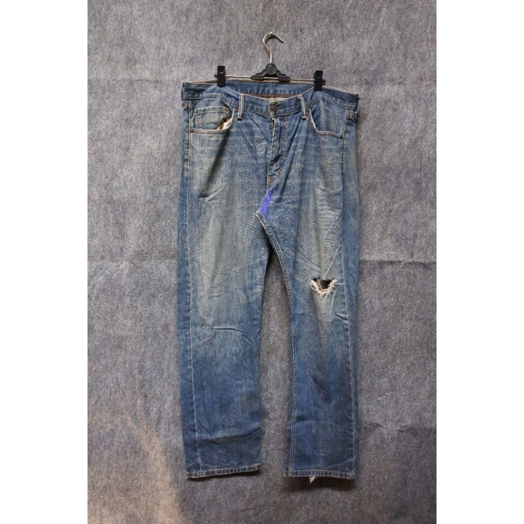 Celana ripped Jeans Levi’s 505 DEFECT Original Vintage second preloved size 38