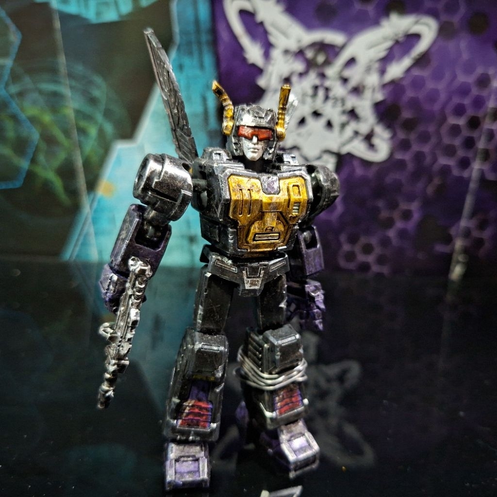 Transformers blokees galaxy version Kickback battle damage custom