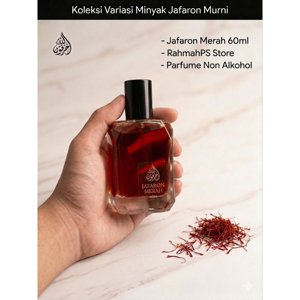 Minyak Jafaron Merah Murni 60ml Non Alkohol Original - Parfum Jafaron Asli RahmahPStore Bisa COD Fre