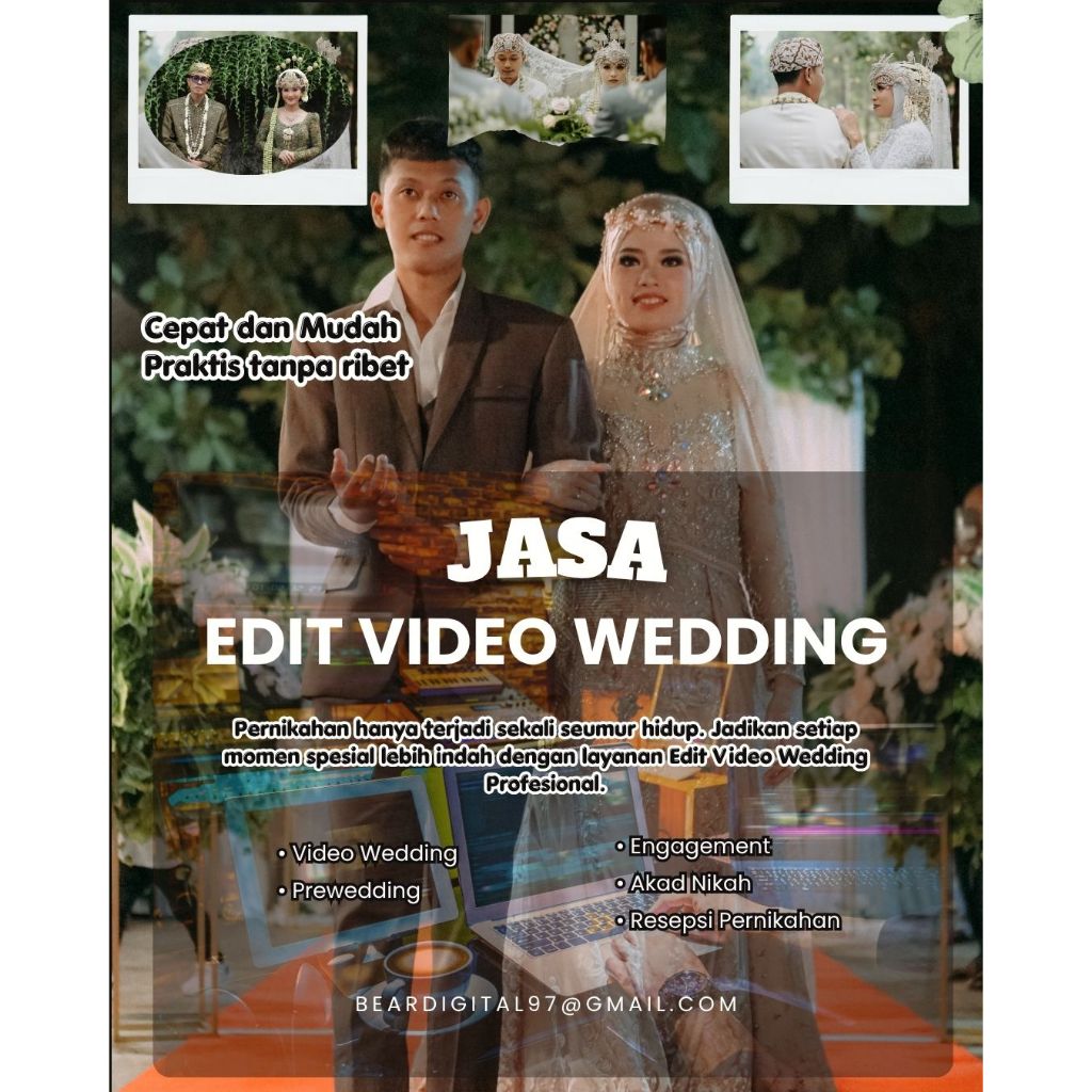 Jasa edit video  cinematic / Wedding/ultah/vlog / presentasi / film
