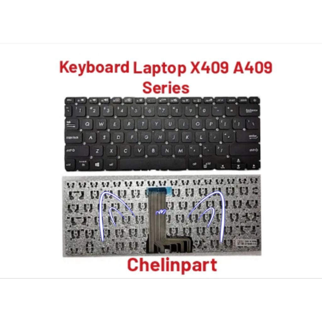 KEYBOARD LAPTOP AS ExpertBook A409 P1411CM Y1411 Y1411CD Y1411CDA-BV426T P1411 P1411CMA Hitam - Non 