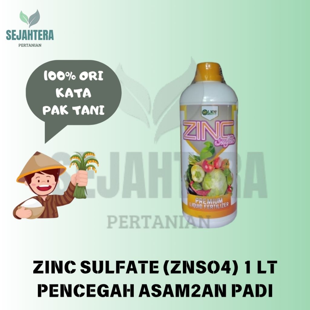 PUPUK ZINC SULPHATE (ZNSO4) LAKSA 1 LT / PENCEGAH ASAM ASAMAN PADA TANAMAN PADI