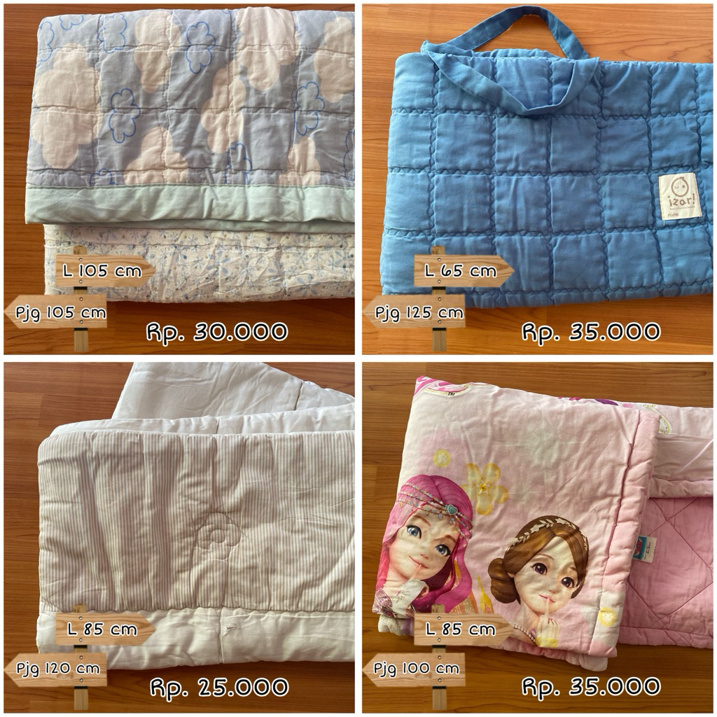 Preloved Bed Cover Bayi dan Anak Alas Lipat Traveling