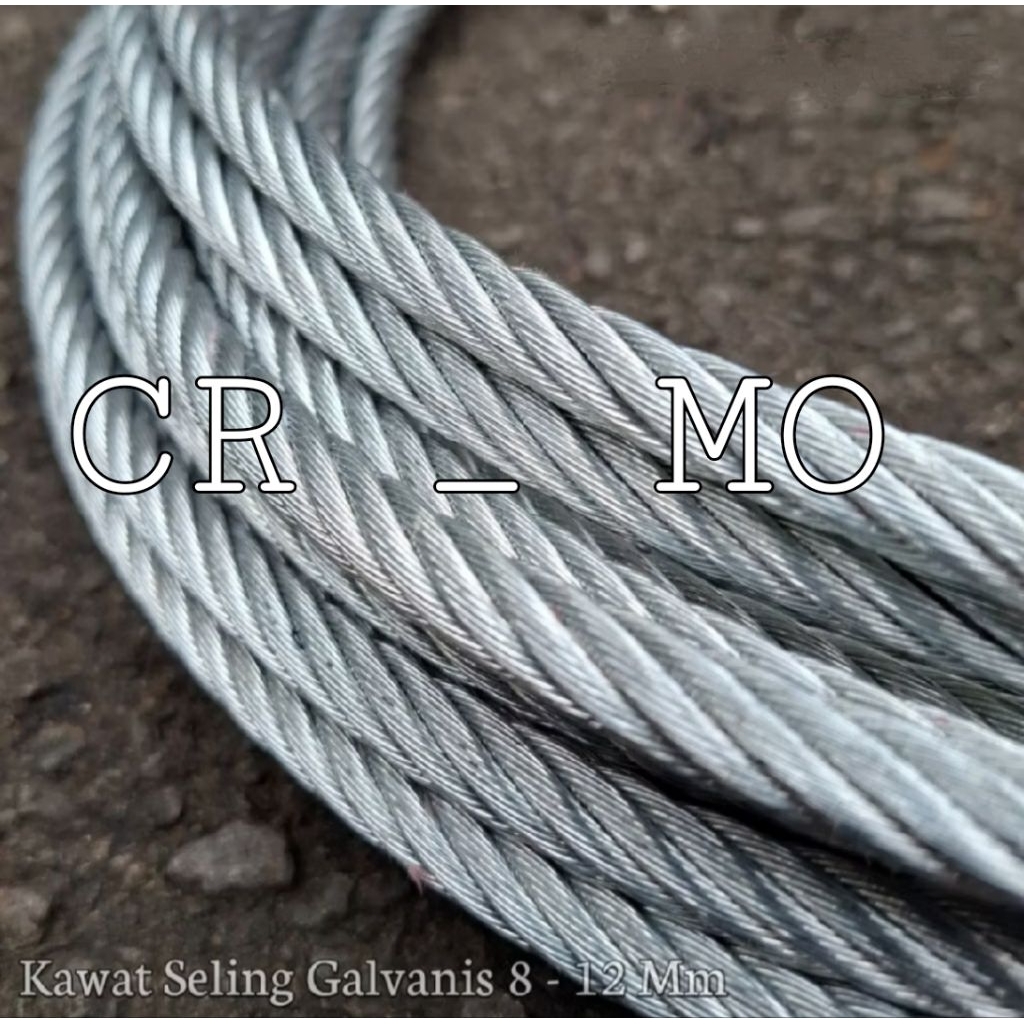Kawat seling baja galvanis 3 4 5 6 8 10 12 mm Tali Sling baja bahan galvanis kabel seling baja wire 