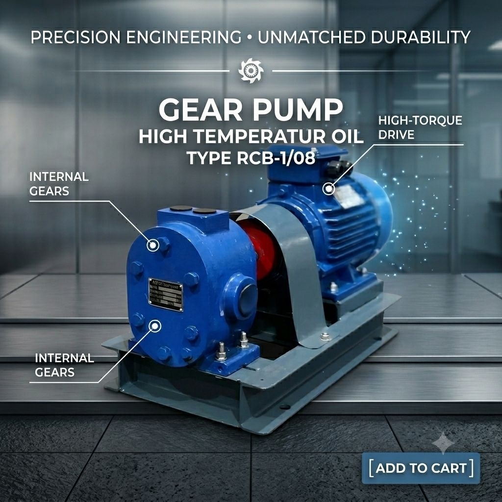 Gear Pump Pompa Transfer Minyak Suhu Tinggi RCB-1/0.8 Motor 1,5KW 2HP 380V Tekanan Suhu Max 180°C