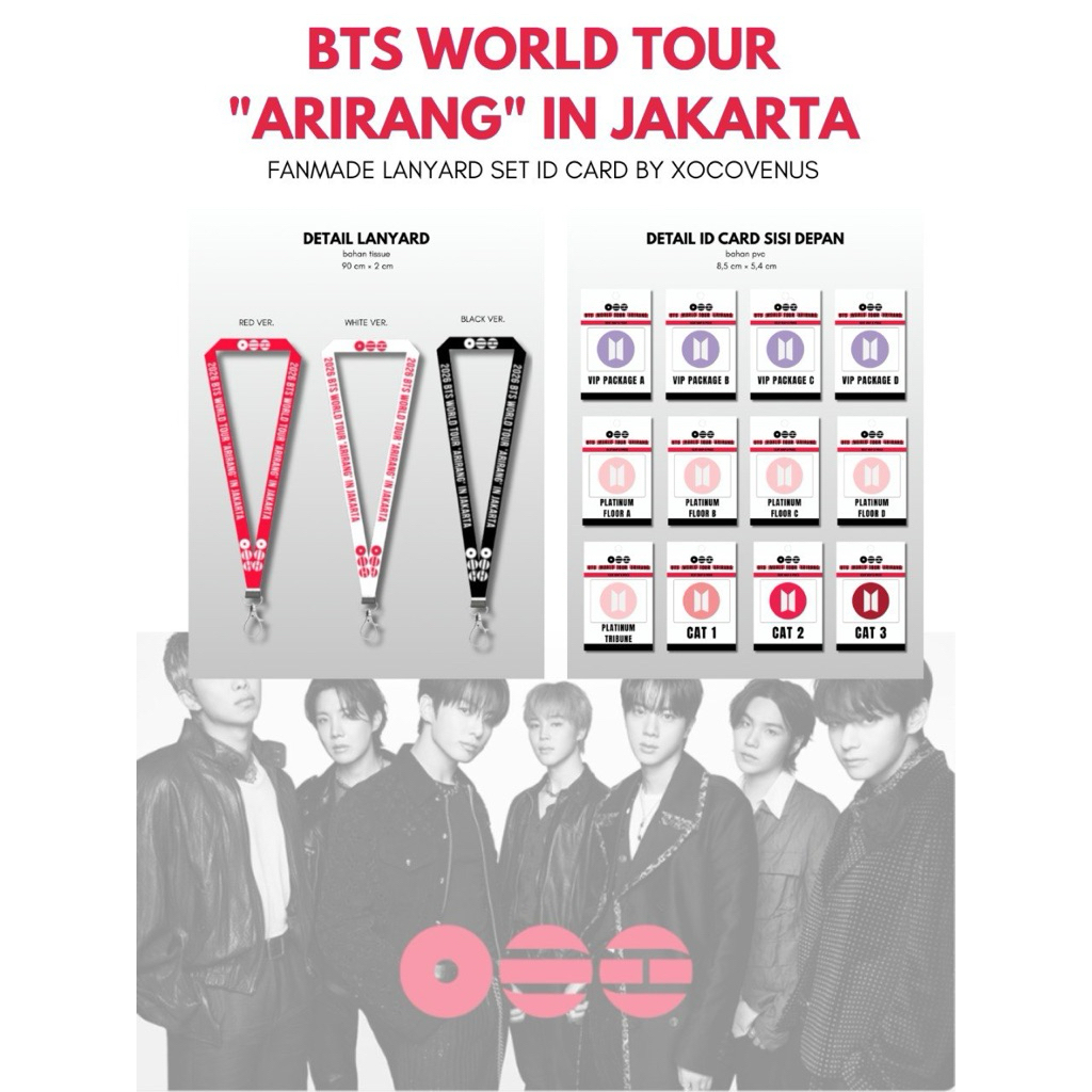 OPEN PO | lanyard set id card BTS WORLD TOUR 'ARIRANG' IN JAKARTA 2026 konser merch kpop