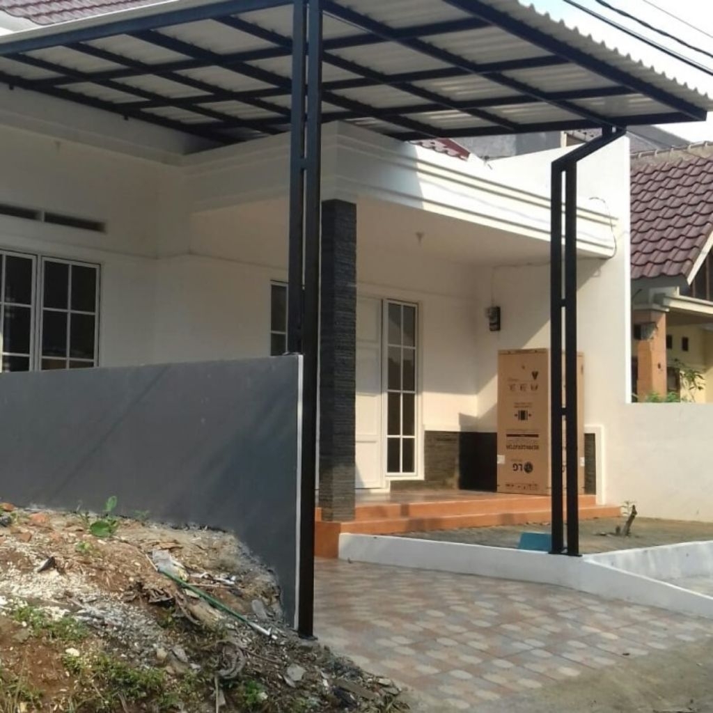 kanopi Atap alderon upvc dobel layer rangka hollow galvanis