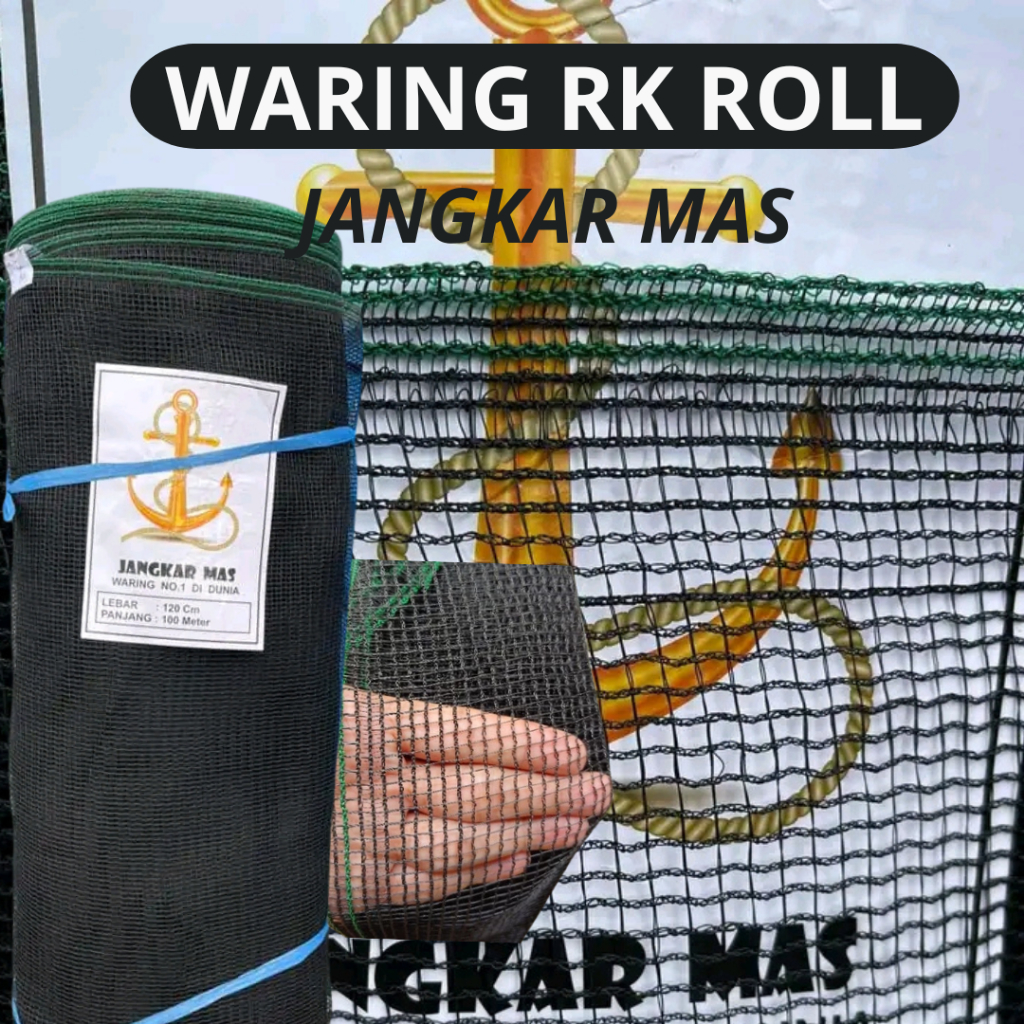 Waring RK / Waring Double 2 panjang 100 m lebar 1,2 m Cap Jangkar Mas lis hijau