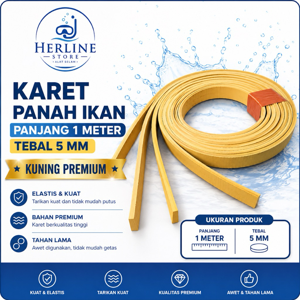 Karet panah ikan tebal 5 mm panjang 1 meter