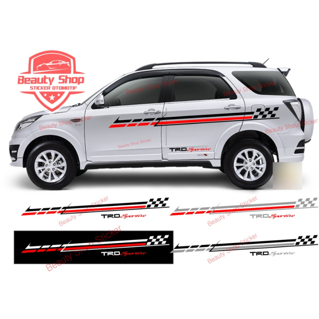 STIKER MOBIL TERIOS RUSH TRD SPORTIVO CUTTING STIKER TOYOTA DAIHATSU ADVENTURE