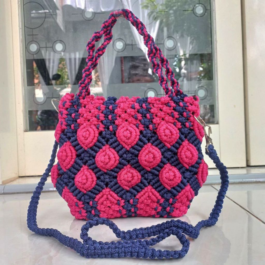 Tas Grosiranku / Tas Slempang TaliKur By Al-Kafa set Dompet Kerang / Tas Tali Kur Selempang Remaja M