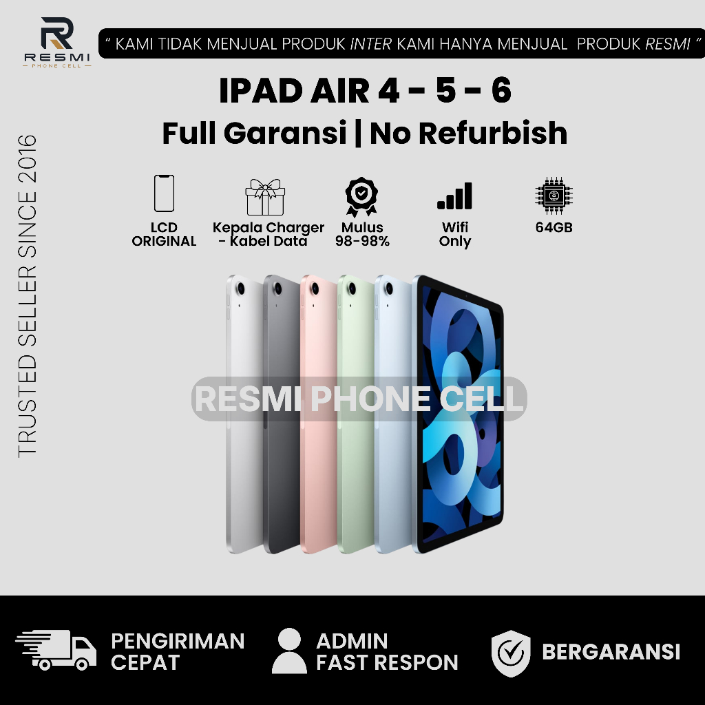 Apple iPad Air 4 64GB - Air 5 M1 64GB - Air 6 M2 128GB Original 100% Like new