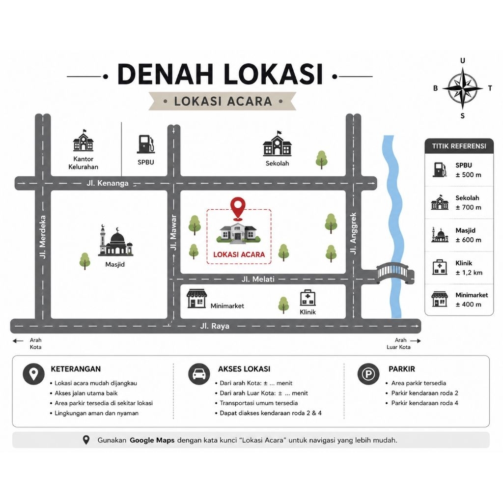 Denah Lokasi / Denah Perusahaan / Denah Acara
