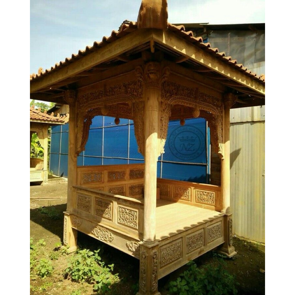 Gazebo Kayu Jati Ukir tradisional