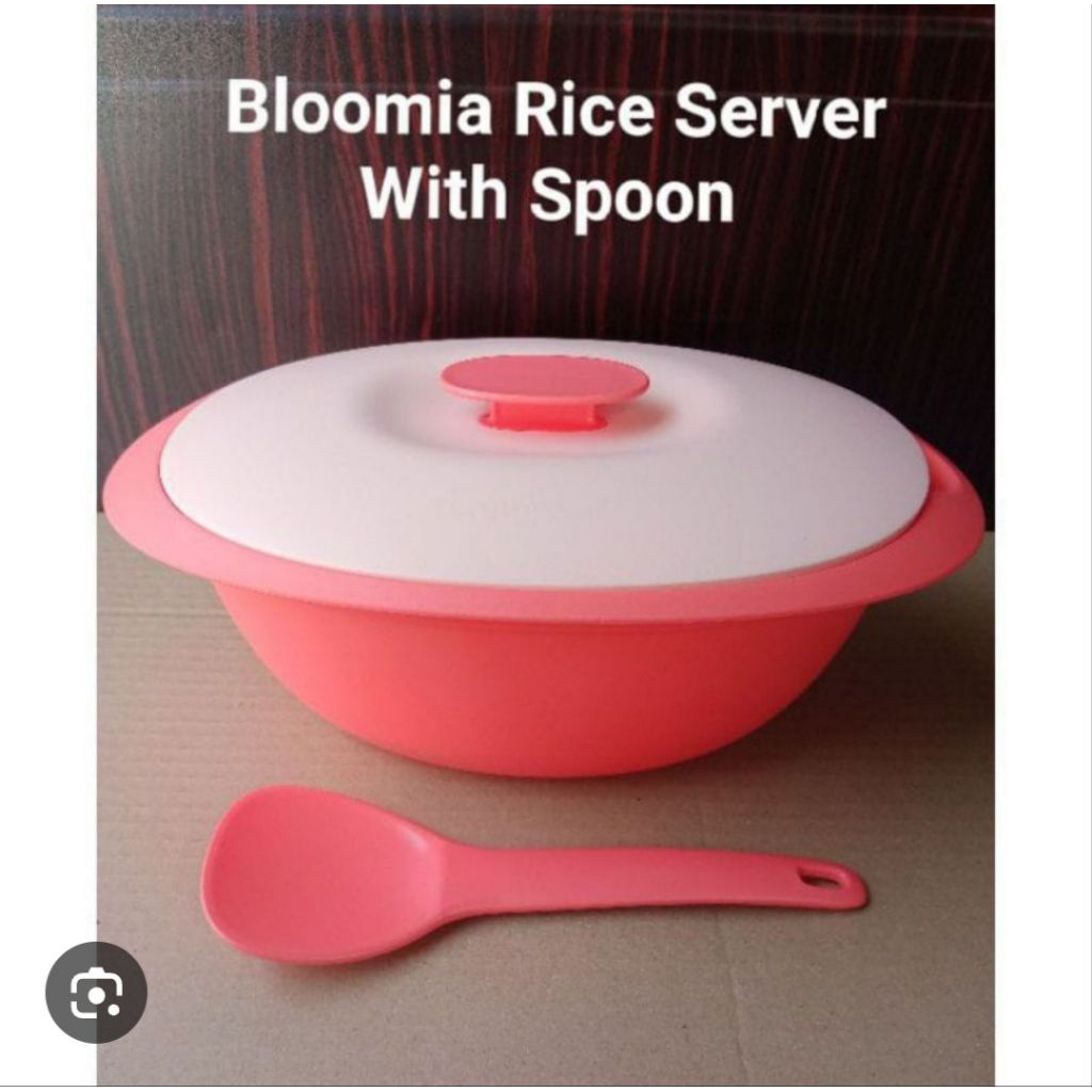 blomia blossom peach tupperware 3liter baru dengan centong