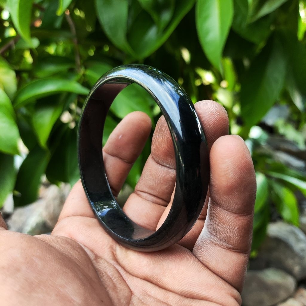 Gelang Giok hitam Batu Blackjade Aceh