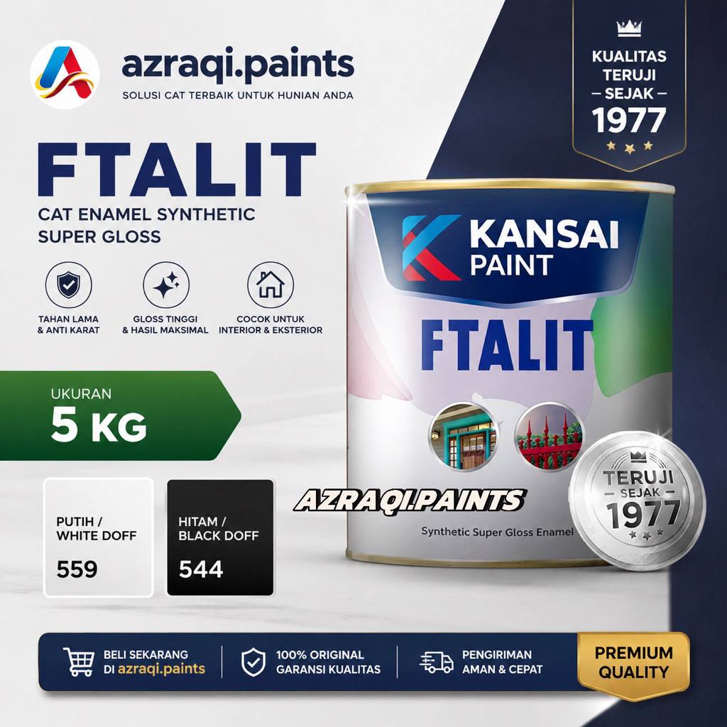 FTALIT KANSAI CAT MINYAK KAYU DAN BESI DOFF ( 5 KG ) KANSAI PAINT