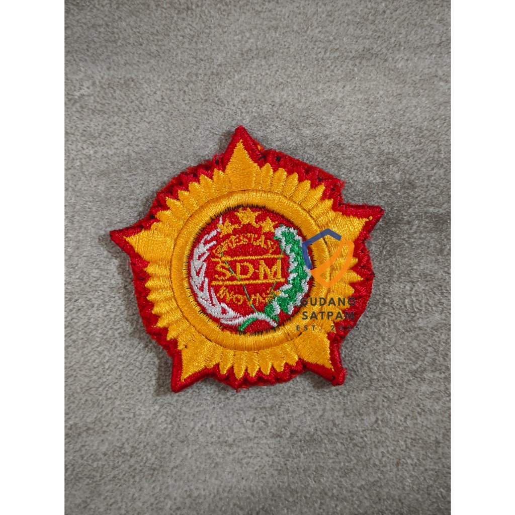Bet SDM (Roda) - Bet Baju Timbul SDM Polrii - Badge Timbul Baju SDM Police - Atribut Logo SDM Polrii