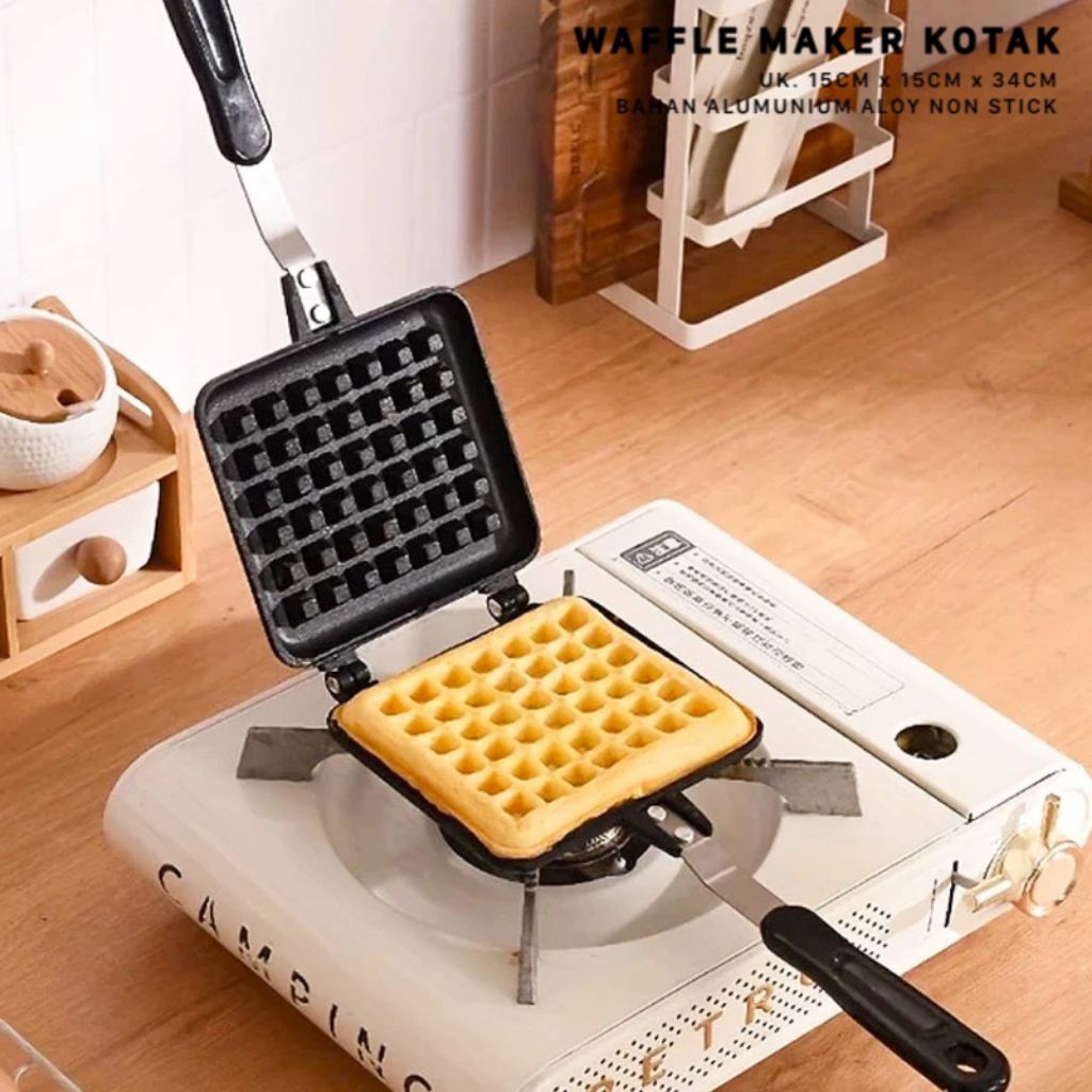 Cetakan Waffel Bapel Bentuk Persegi 1 Lubang - Cetakan Kue Wafel Maker Bentuk Kotak - Pencetak Kue W
