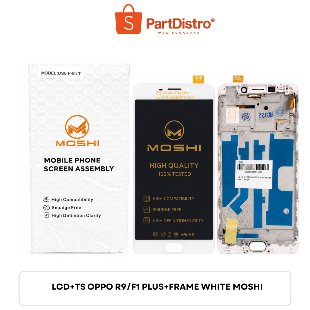 LCD+TS OPPO R9/F1 PLUS+FRAME WHITE MOSHI