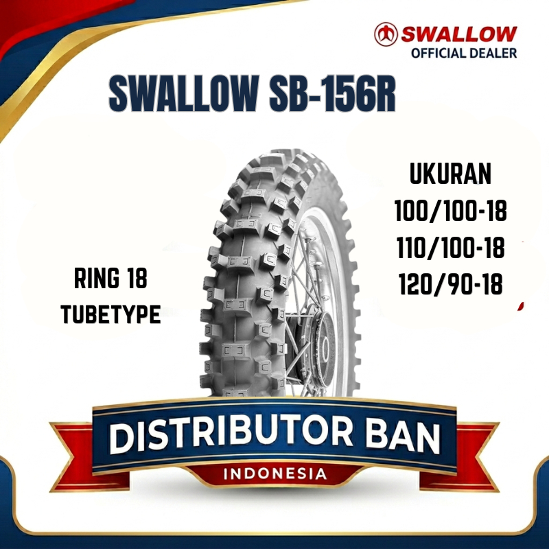BAN MOTOR TRAIL SWALLOW SB-156R MAXI GRIP 100/100 110/100 120/90 RING 18 TUBETYPE (NON TUBELEES)