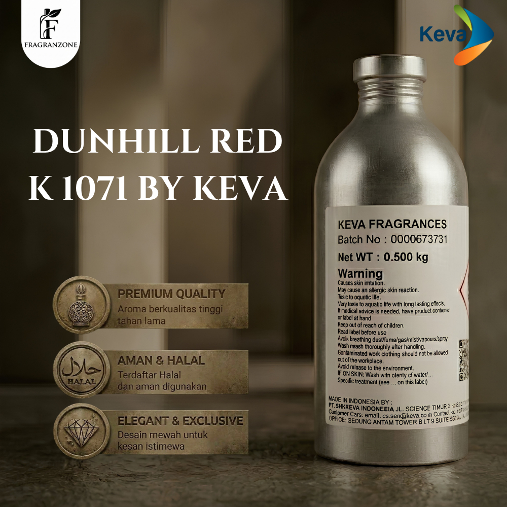 KEVA - Bibit Parfum Murni | K 1071 - Searah dunhil merah | Kemasan Segel Pabrik (500gr) & Repack (10