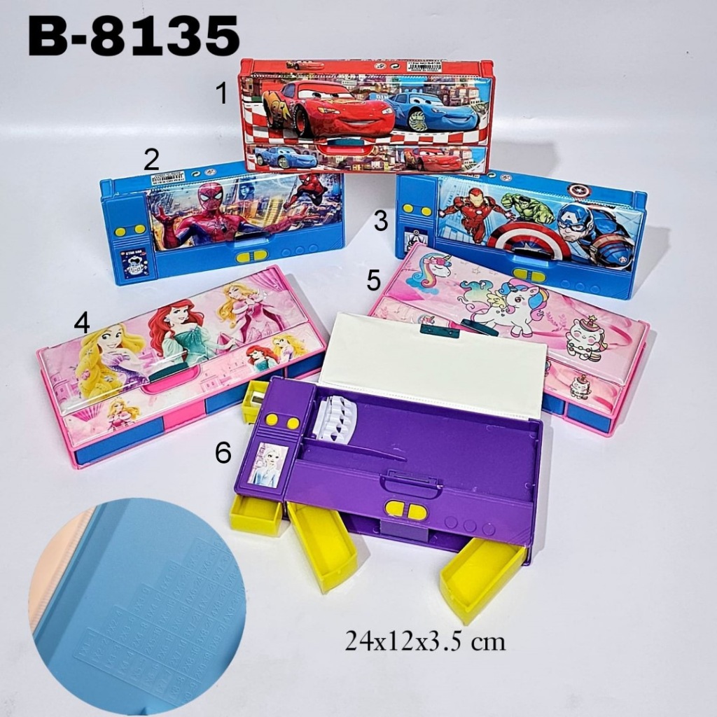 SOS Kotak Pensil Magnet Jumbo +  Pencetan 12 x 25 / Tempat Pensil Anak Sekolah / Tepak Pensil