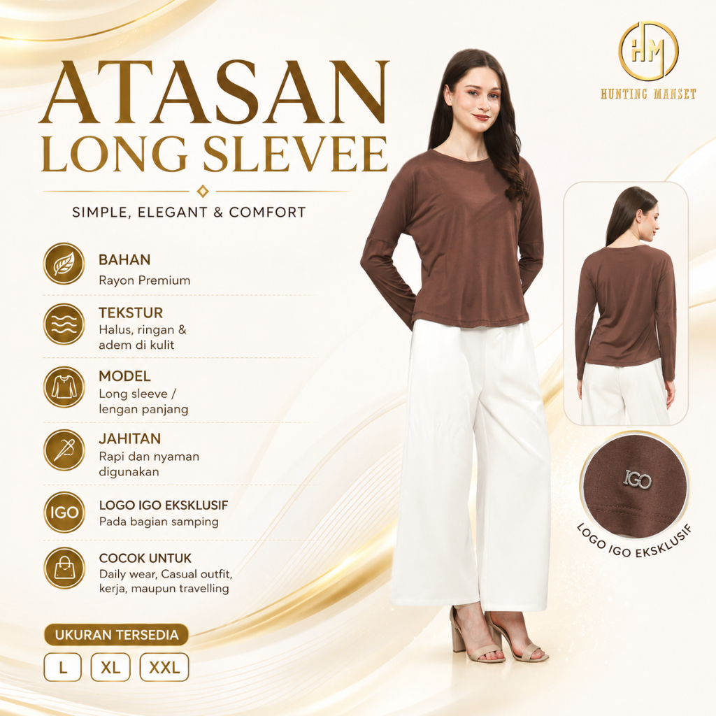Baju Atasan Slevee Loose Fit Rayon Blouse Wanita L-XXL