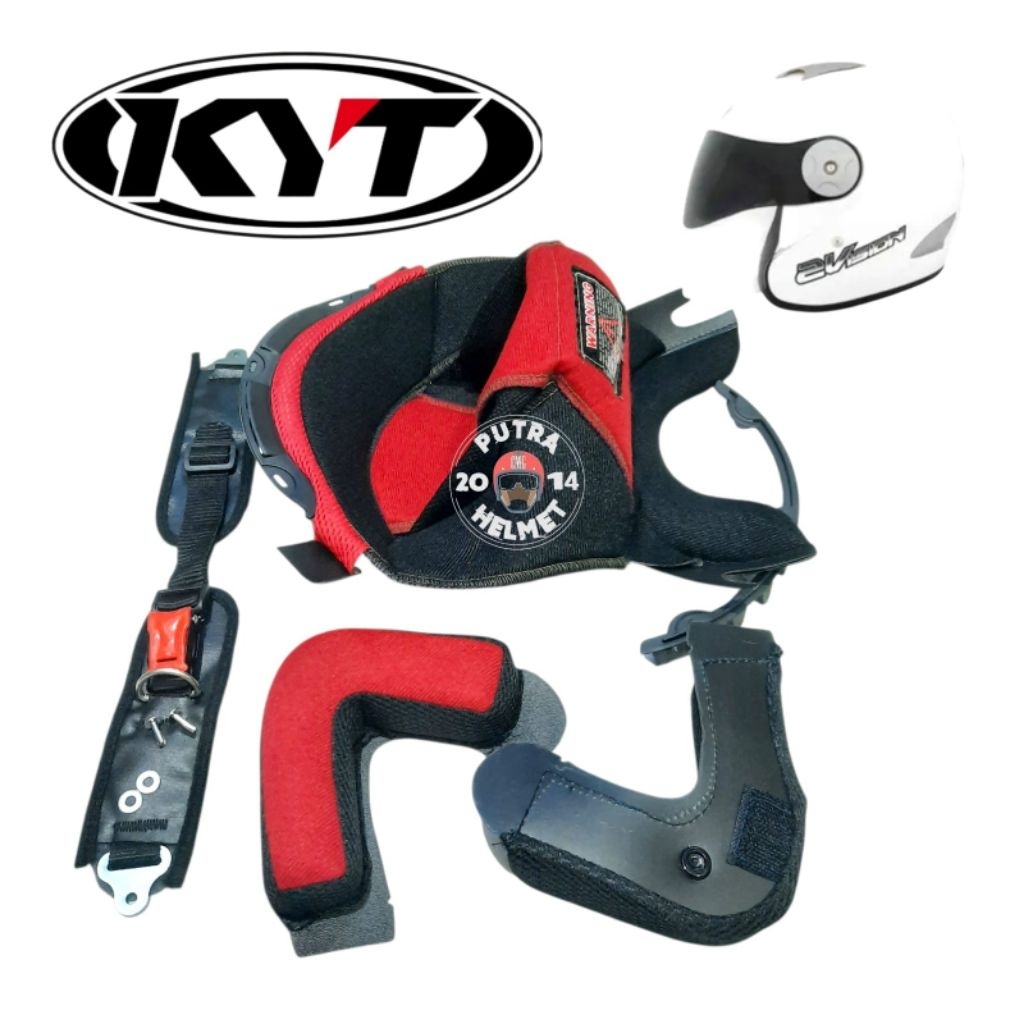 PAKET BUSA HELM KYT 2VISION SET VISOR KACA TALI HELM M L XL