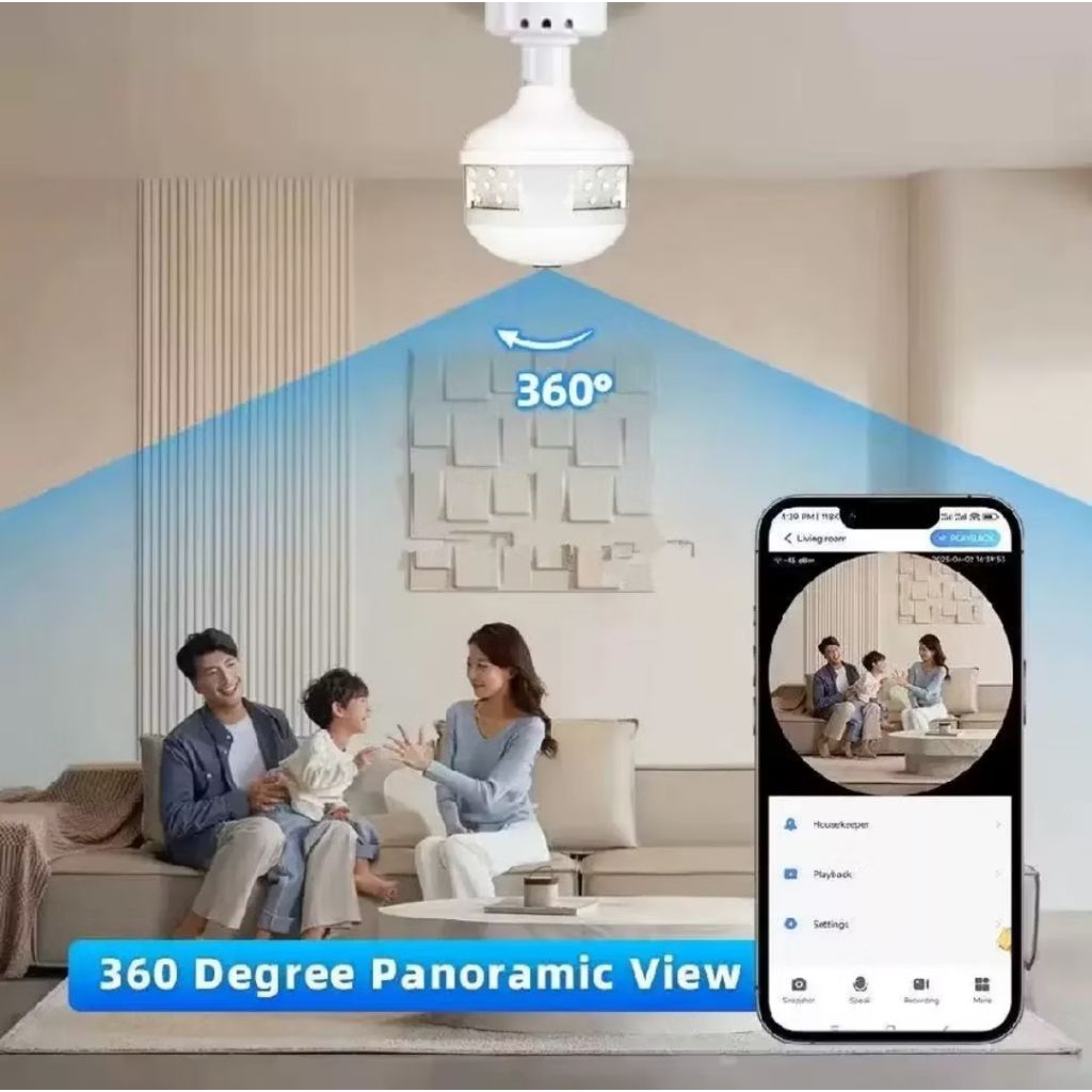 cctv fisheye bohlam v380 promax 3mp fullhd wifi wireless