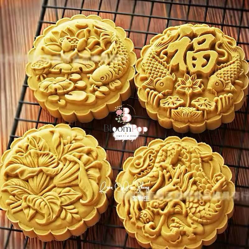 BLOOM_POP - CETAKAN MOONCAKE 150GR CETAKAN KUE BULAN MOLDCAKE - CETAKAN KUE BULAN JUMBO