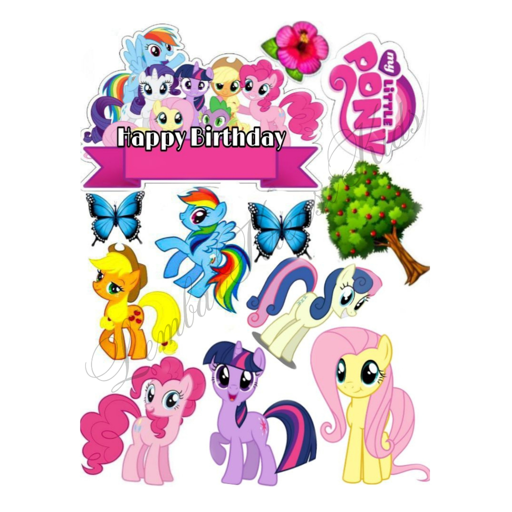 TOPPER KUDA PONY - UNICORN - LITTLE PONY - TOPPER ULTAH - KUE - BUKET - HIASAN CAKE - BIRTHDAY