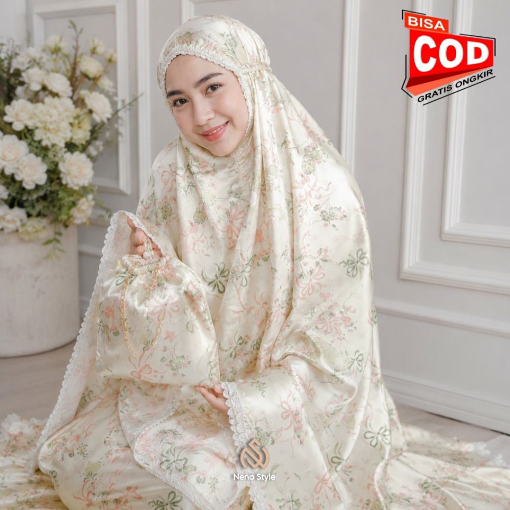 Promo Terbaru [Mukenah Terbaru 2026 ] Mukenah Armani Silk Motif Pita Mukenah Armani Silk Terbaru