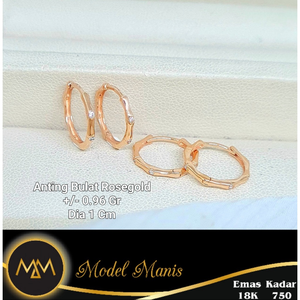 Anting Gipsy Bone Italy AU Rosegold 750 kadar 18k