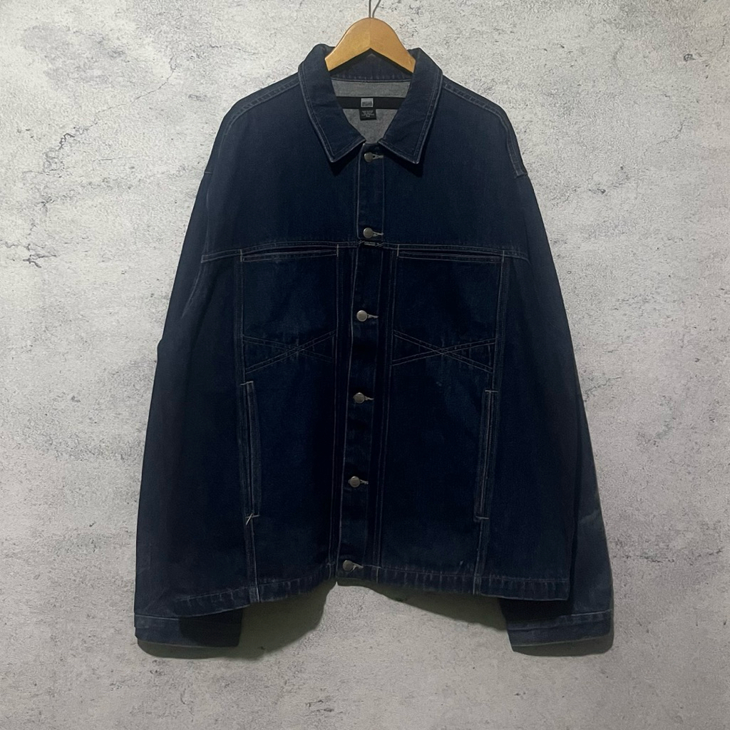 Marithe Francois Girbaud Denim Jacket Mens Blue Chore Y2K 90s Streetwear MFG big size
