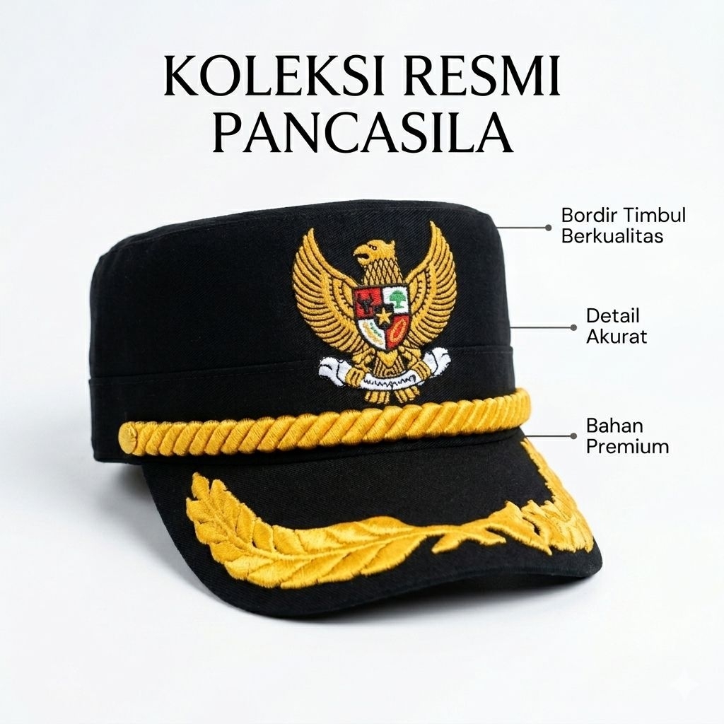 topi komando garuda dengan bordir rapih topi garuda full bordir