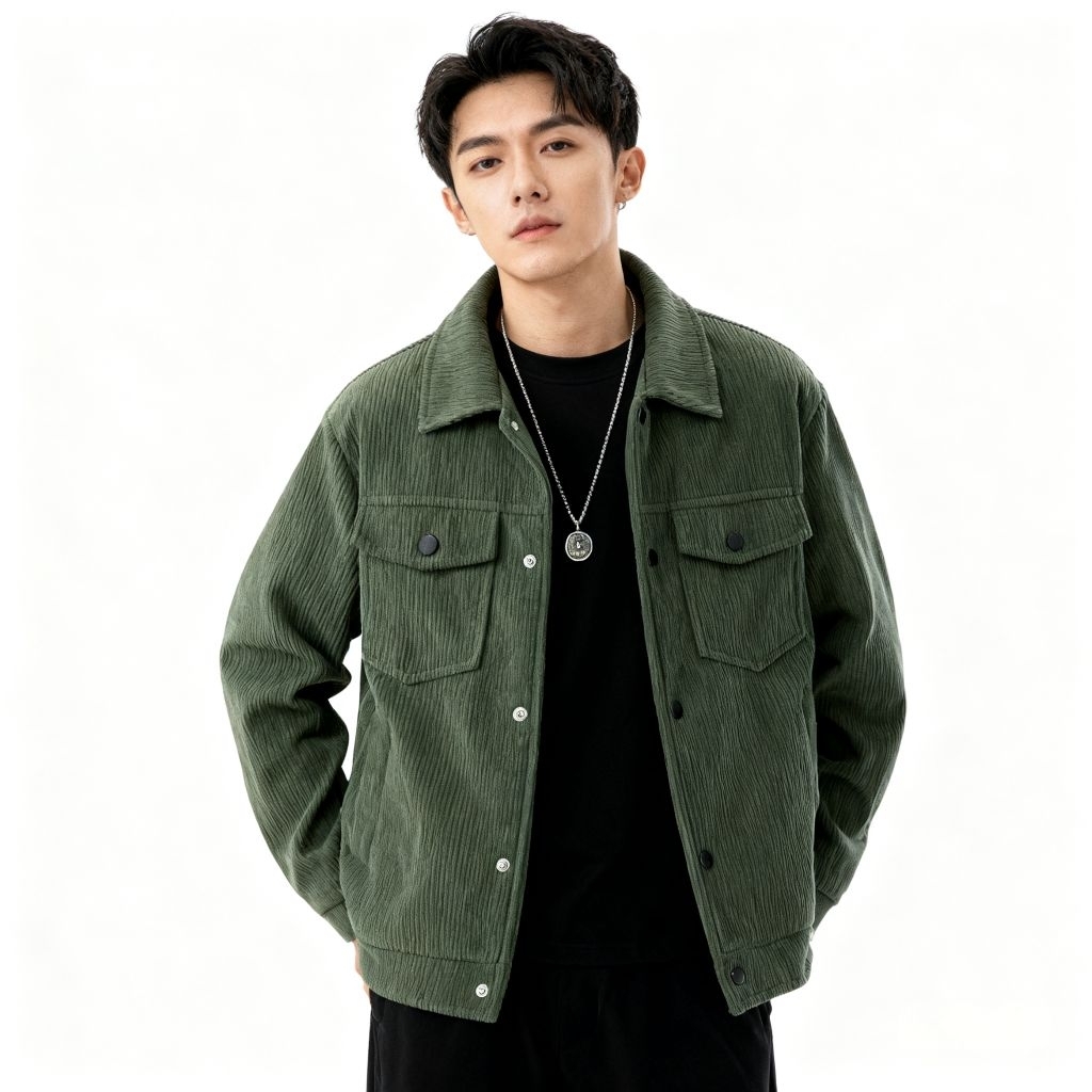 Corduroy Jacket Pria/Jacket Corduroy Casual Vintage Pria/Corduroy Pocket Jacket